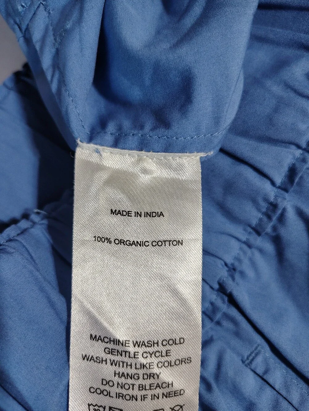 Quince 100% Organic Cotton Poplin Shorts Blue Large L Elastic Waist